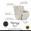Ver imagem 3 de Poltrona do Papai Reclinável Napoli Power Touch Usb Veludo Bege Fh1 - D'rossi
