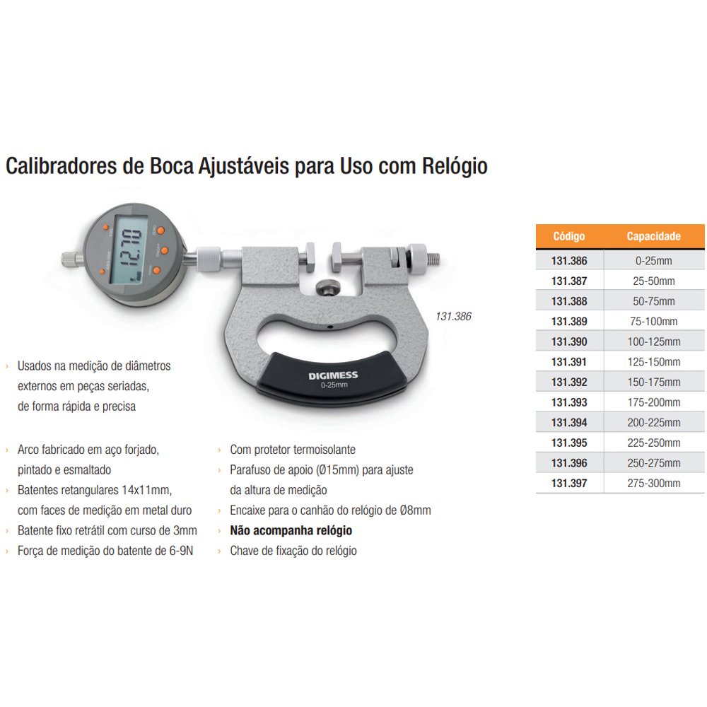 Calibrador de Boca para Uso com Relógio (0-25mm) - Ref. 131.386 - Digimess - 4