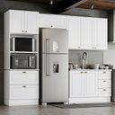 Ver imagem 2 de Cozinha Completa Americana 4 Peças Branco com Torre Quente 2 Fornos - Móveis Henn
