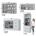 Ver imagem 4 de Cozinha Completa Americana 4 Peças Branco com Torre Quente 2 Fornos - Móveis Henn
