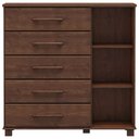 Ver imagem 3 de Cômoda Sapateira para Quarto Closet 5 Gavetas 1 Porta Zahav F06 Café - Lyam Decor