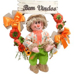 Decoração Guirlanda Festa Junina Caipira com Abobora de 50cm Menina - 5