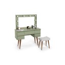 Ver imagem 2 de Penteadeira Camarim Str Estilo Retrô com Tampo em Mdf de 15 Mm Cor Alecrim Pt