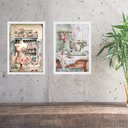 Ver imagem 1 de Kit 2 Quadros Atelier - Sala de Costura 33x24cm:moldura Preta