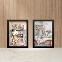 Ver imagem 2 de Kit 2 Quadros Atelier - Sala de Costura 33x24cm:moldura Preta