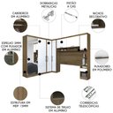 Ver imagem 2 de Guarda Roupa Queen Modulado Espelho Cp06 Delphi Avelã/branco L01 - Mpozenato