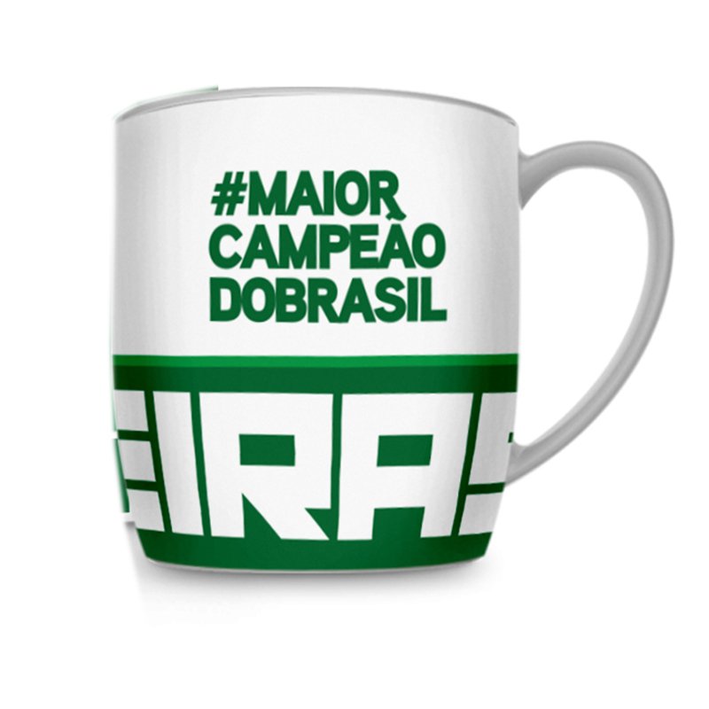 Caneca Porcelana Premium Brasfoot Palmeiras 300 Ml Urban Licenciada Branco - 2