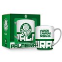 Ver imagem 1 de Caneca Porcelana Premium Brasfoot Palmeiras 300 Ml Urban Licenciada Branco