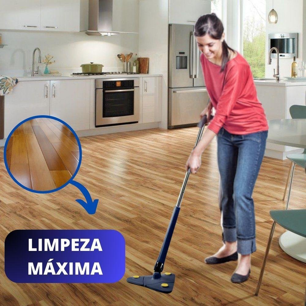 Mop Triângulo de Cozinha Limpeza Ajustável Giratório 360° Limpa Chão Vidro Esfregão Triangulo - 5