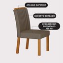 Ver imagem 5 de Conjunto Sala de Jantar Sofia 1,80m Tampo Vidro Off com 6 Cadeiras Jade Cinamomo/Joli Camurça