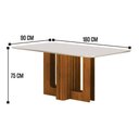 Ver imagem 3 de Conjunto Sala de Jantar Sofia 1,80m Tampo Vidro Off com 6 Cadeiras Jade Cinamomo/Joli Camurça