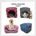 Ver imagem 2 de Cama Pet Toca Iglu Caminha Cães e Gatos 2 em 1 P Pinscher Yorkshire Shih Tzu Preta
