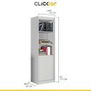 Ver imagem 3 de Estante Escritório 57 Cm 2 Portas 2 Prateleiras Multiuso Mdp Branco Fosco - Clicklar