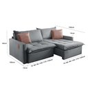 Ver imagem 4 de Sofá Cama Star 31 2,10m Moderno Encosto de Fibra Estilo Clean Espuma Alta Densidade - Chumbo