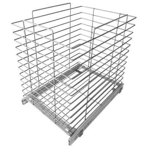 Tulha Deslizante Schmitt Retangular 35kg Cesto de Roupas Aramado de Embutir Banheiro Aço Cromado