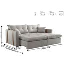 Ver imagem 3 de Sofa Cama e Reclinavel Lisboa 1,80m 03 Lugares Mola Ensacada Txr