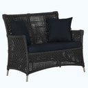 Ver imagem 1 de 1 Sofá Área Externa Igapó Alumínio Fendi Corda Náutica E12 Preto