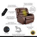 Ver imagem 6 de Poltrona Papai Reclinável Napoli Glider Girat. Massagem Pu Marrom Brilho Fh1