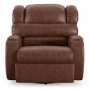 Ver imagem 3 de Poltrona Papai Reclinável Napoli Glider Girat. Massagem Pu Marrom Brilho Fh1