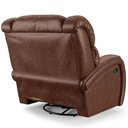 Ver imagem 5 de Poltrona Papai Reclinável Napoli Glider Girat. Massagem Pu Marrom Brilho Fh1