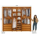 Ver imagem 4 de Guarda Roupa Casal 6 Portas 100% MDF Cinamomo/Off White