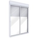 Ver imagem 1 de Porta de Alumínio de Correr Lateral 2 Folhas Persiana Integrada Automatizada 110 Volts - 235x160 Branco Lucasa