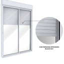 Ver imagem 7 de Porta de Alumínio de Correr Lateral 2 Folhas Persiana Integrada Automatizada 110 Volts - 235x160 Branco Lucasa