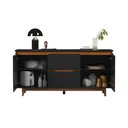 Ver imagem 5 de Buffet Flow 2 Portas Preto para Sala de Jantar com Design Moderno e Espaço para Organização