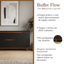 Ver imagem 2 de Buffet Flow 2 Portas Preto para Sala de Jantar com Design Moderno e Espaço para Organização