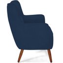 Ver imagem 6 de Poltrona Decorativa Fixa Pés de Madeira Isabella D02 Veludo Azul Marinho B-304 - Lyam Decor