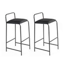 Ver imagem 1 de Kit2 Banqueta Industrial Preta Aço Industrial Sacada Varanda Balcão