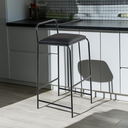 Ver imagem 3 de Kit2 Banqueta Industrial Preta Aço Industrial Sacada Varanda Balcão