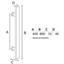 Ver imagem 2 de Puxador para Porta Il4050 - Preto - 800x600mm