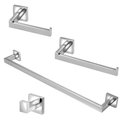 Ver imagem 1 de Kit Acessórios P/banheiro Metal Cromado Quadrado 04 Peças