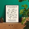 Quadro Desenho Minimalista Faces picasso 24x18cm:madeira Preta - 2