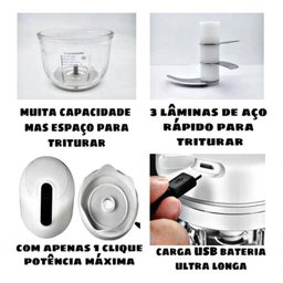 Mini Processador de Alimentos Elétrico - Cozinha Prática e Rápida - 6