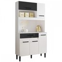 Ver imagem 2 de Cozinha Compacta Magazin 5 Portas 1 Gaveta Branco/Preto - Nicioli