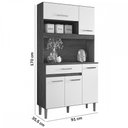 Ver imagem 4 de Cozinha Compacta Magazin 5 Portas 1 Gaveta Branco/Preto - Nicioli