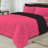 Edredom Dupla Face 100% Algodão Malha Queen Gran Moratta 01 Peça - Pink/ Preto. - 2