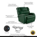 Ver imagem 4 de Poltrona do Papai Sala de Cinema Reclinável Kylie Power Touch USB PU Verde Musgo G23 Gran Belo Kylie