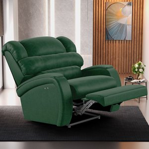Poltrona do Papai Sala de Cinema Reclinável Kylie Power Touch USB PU Verde Musgo G23 Gran Belo Kylie