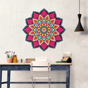 Adesivo de Parede New Mandala 8 Arte Destaque 0,60 X 0,60 Metros