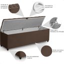 Ver imagem 5 de Recamier Baú Berlim Veludo Marrom Queen 1,50m Estofado Pés Pvc Preto