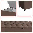 Ver imagem 7 de Recamier Baú Berlim Veludo Marrom Queen 1,50m Estofado Pés PVC Preto