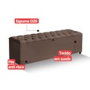 Ver imagem 6 de Recamier Baú Berlim Veludo Marrom Queen 1,50m Estofado Pés PVC Preto