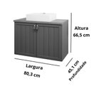 Ver imagem 3 de Gabinete de Banheiro Alure com Cuba 80cm Cappuccino/freijo - Mgm