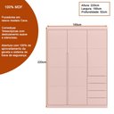 Ver imagem 5 de Conjunto Infantil Guarda Roupa e Cômoda Jade 100% Mdf Rose Semi Brilho - Sallar Home