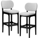 Ver imagem 1 de Kit 2 Banquetas Alta Bar Cozinha Sala Jantar Fixa Betta L02 Preto Linho Cinza - Lyam Decor