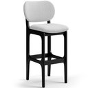 Ver imagem 3 de Kit 2 Banquetas Alta Bar Cozinha Sala Jantar Fixa Betta L02 Preto Linho Cinza - Lyam Decor