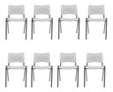 Ver imagem 2 de Kit com 8 Cadeiras Iso para Escola Escritório Comércio Cinza Base Preta Ecomhome